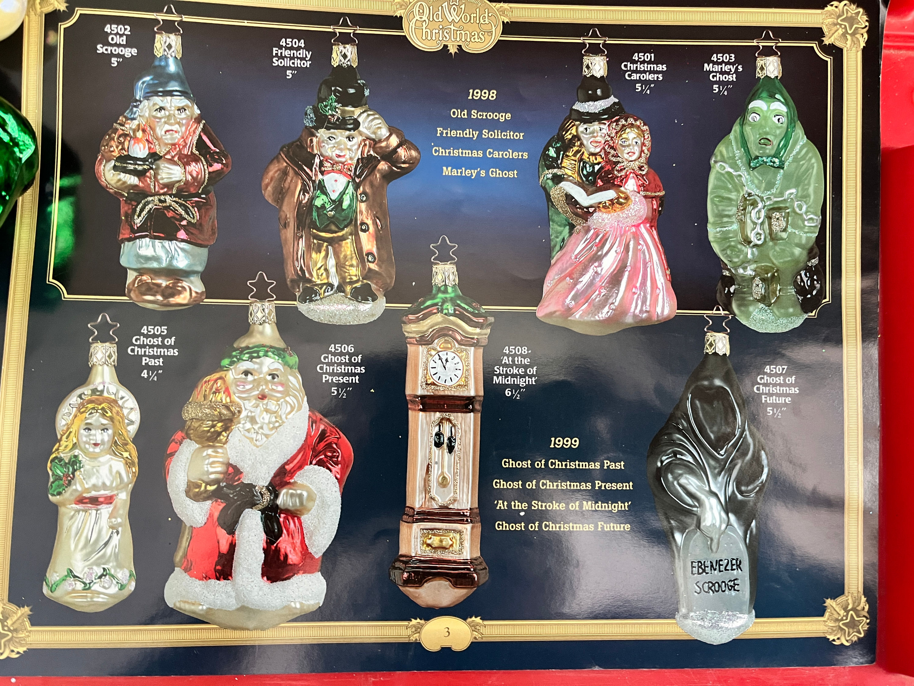 Old World Christmas Blown Glass Ornaments "A Christmas Carol"