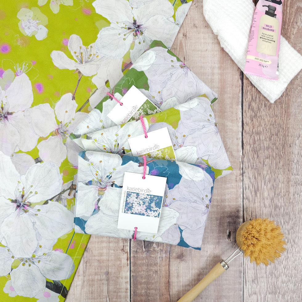 Thumbnail: spring blossom organic cotton tea towel