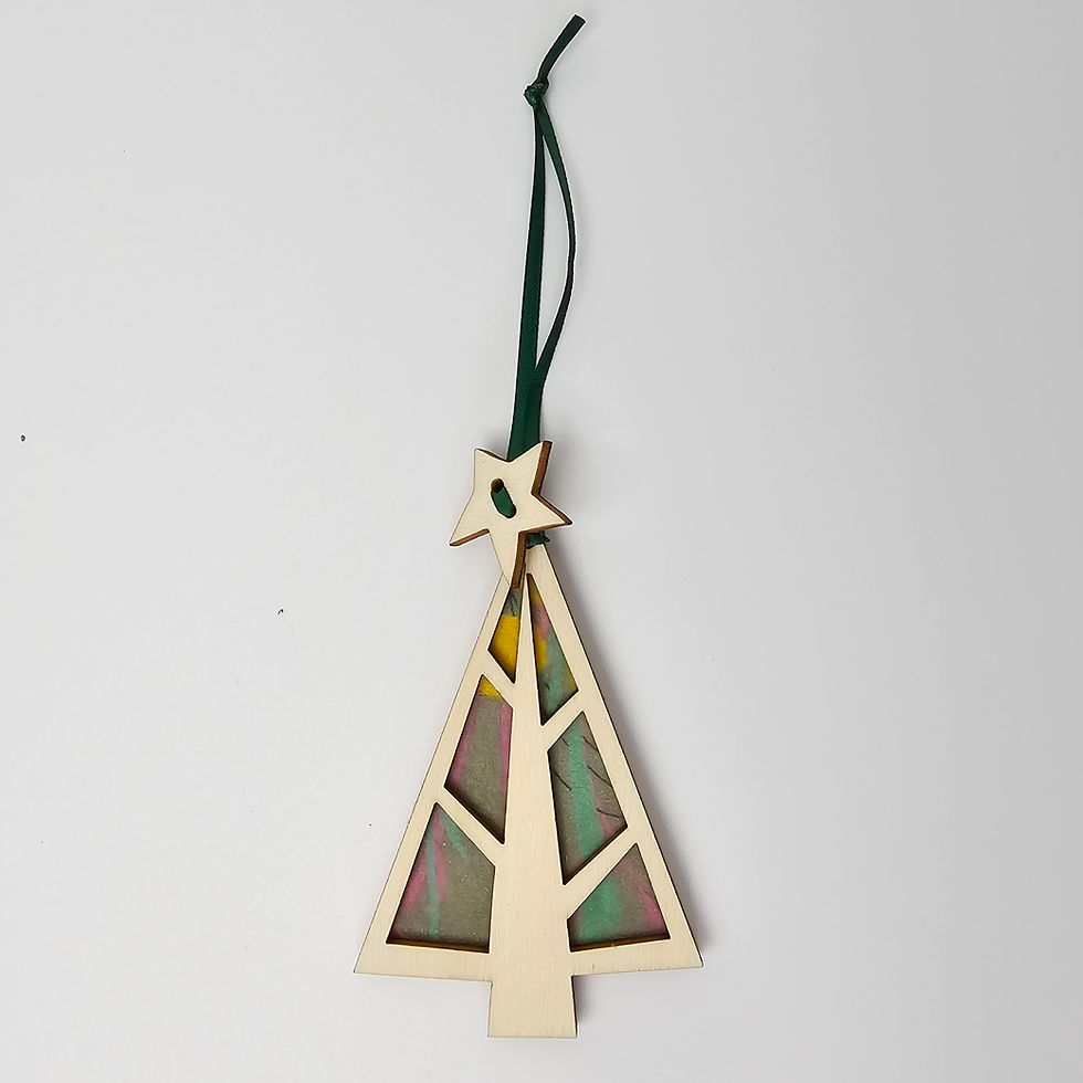 Thumbnail: laser cut ply and fabric  Christmas tree decoration