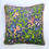 Thumbnail: velvet leaf print with coral piping CUSHION COVER