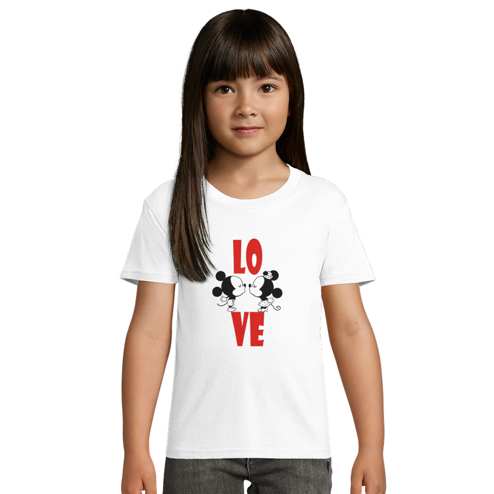 T-shirt enfant bio love  | SOL'S 3 couleurs de 2 à 10 ans