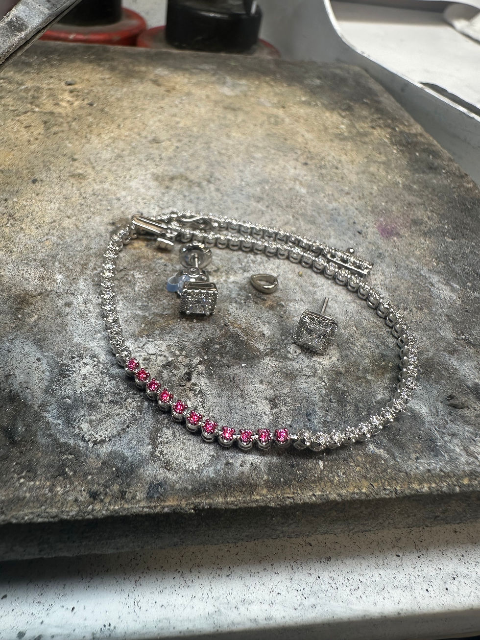 Earrings and Tennis Bracelet