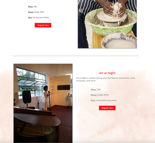 website content design update for studio 2500