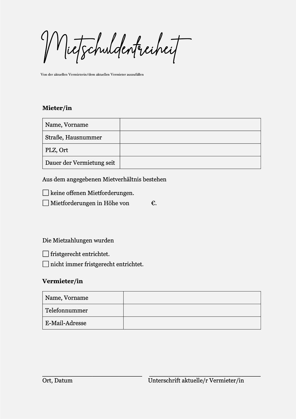 Miniaturbild: Modern-klassische Vorlagen für Wohnungsbewerbungen für Singles und Paare.