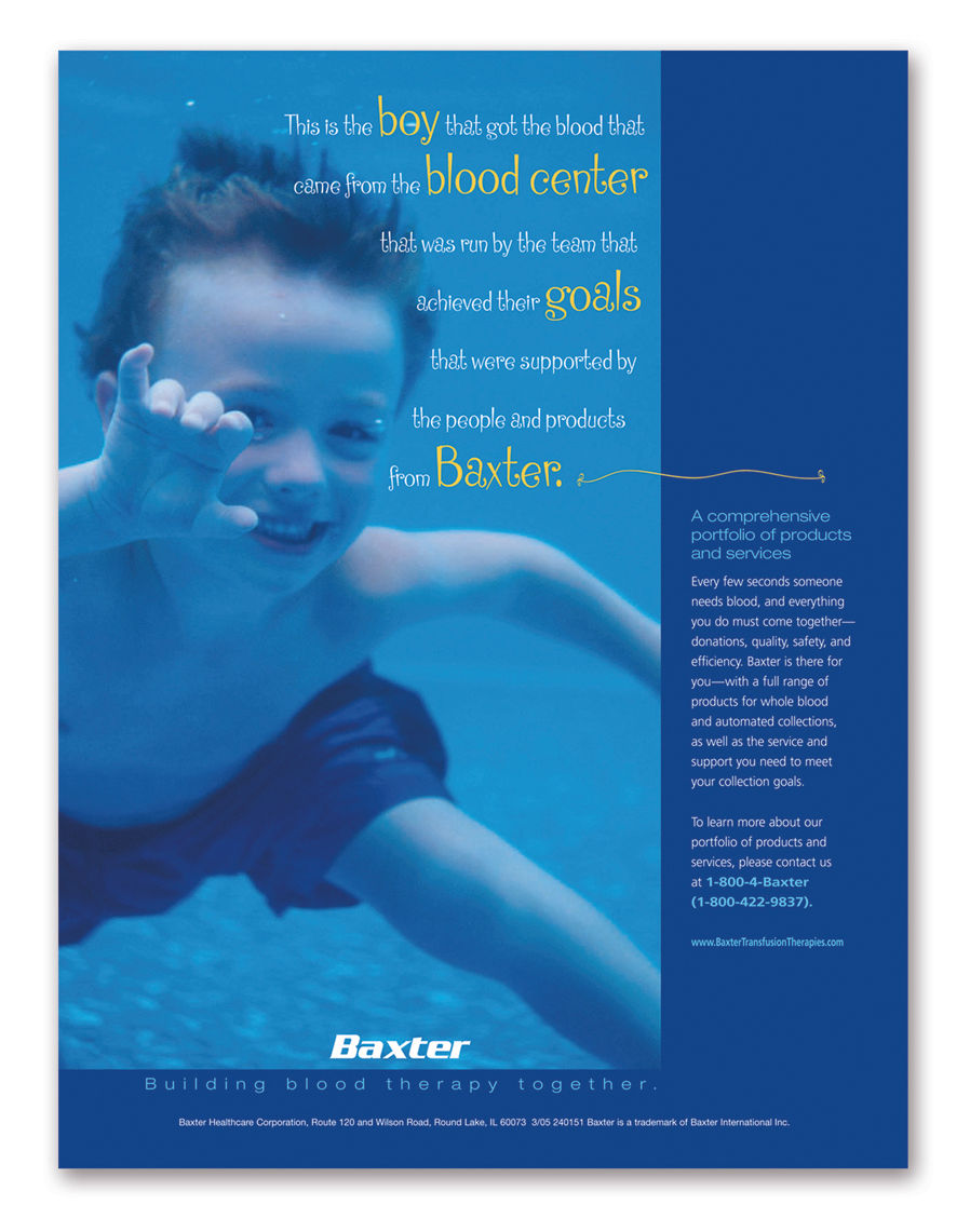 Baxter Transfusion Therapies Ad