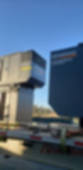 Industrial generators on a flat bed delivery truck