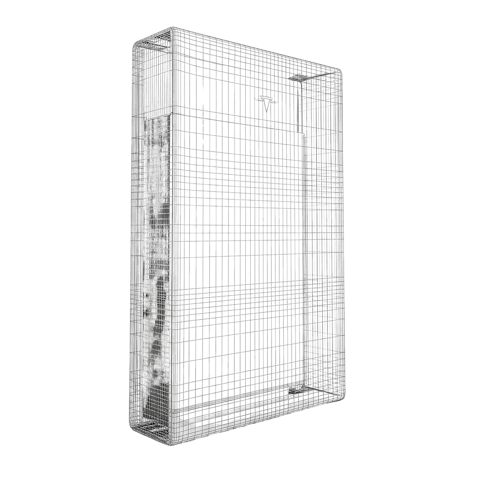 wire frame of a tesla battery