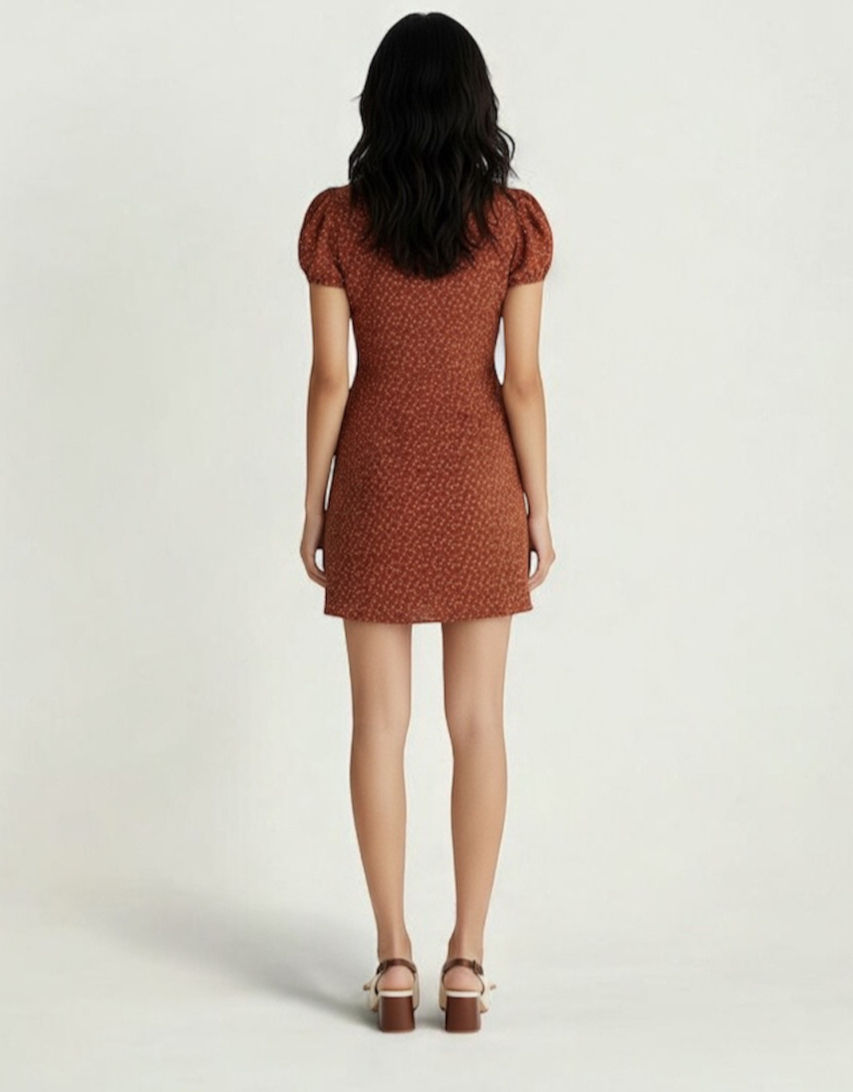 Thumbnail: Silk mini dress with multicolor rosier de haute wvs moti