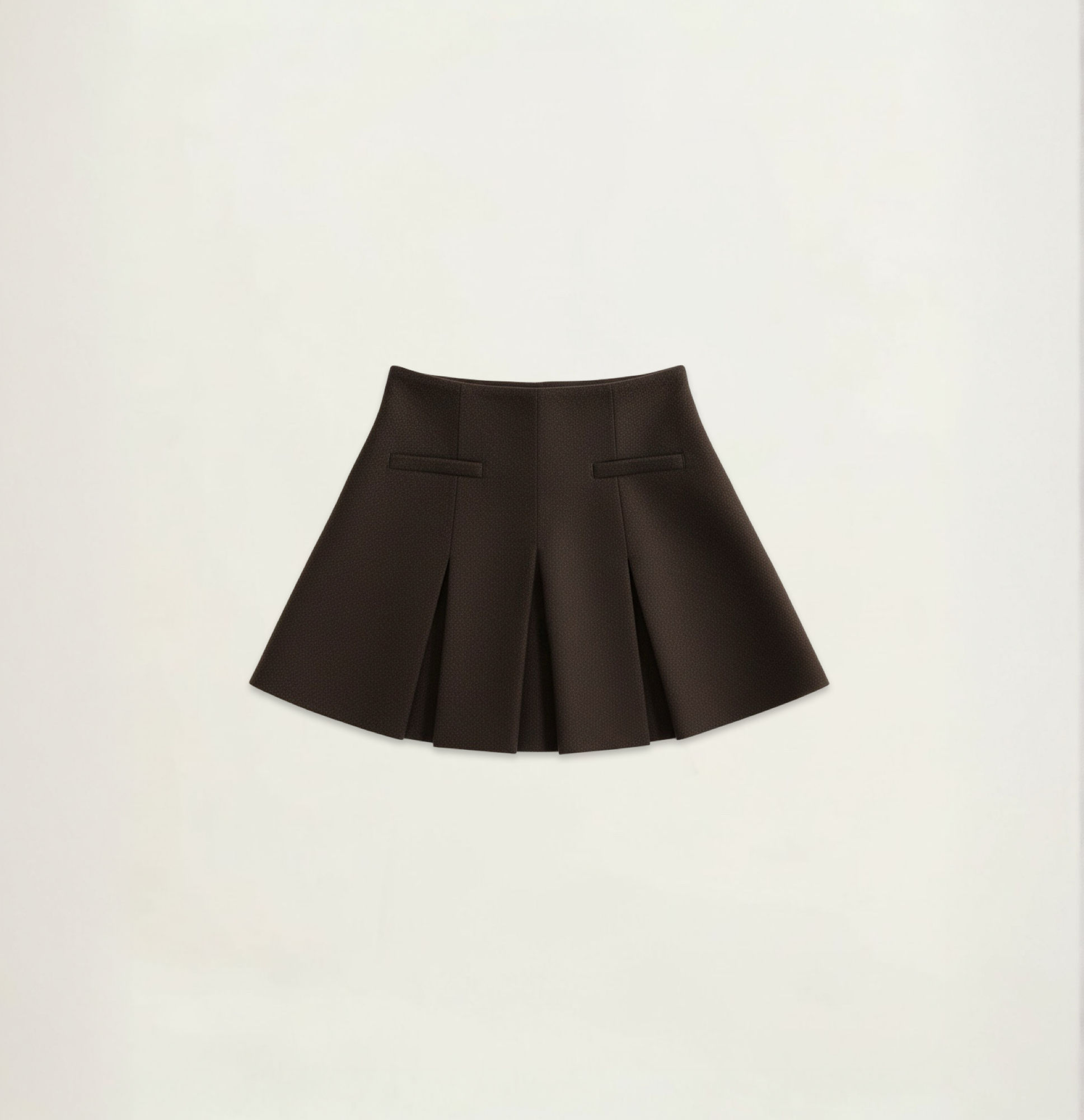 PLEATED TWILL MINI SKIRT