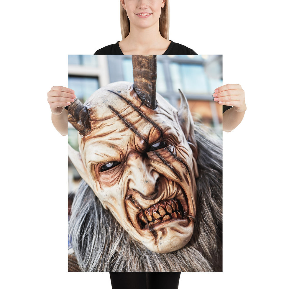 Miniaturbild: Nahaufnahme eines schrecklichen Krampus 