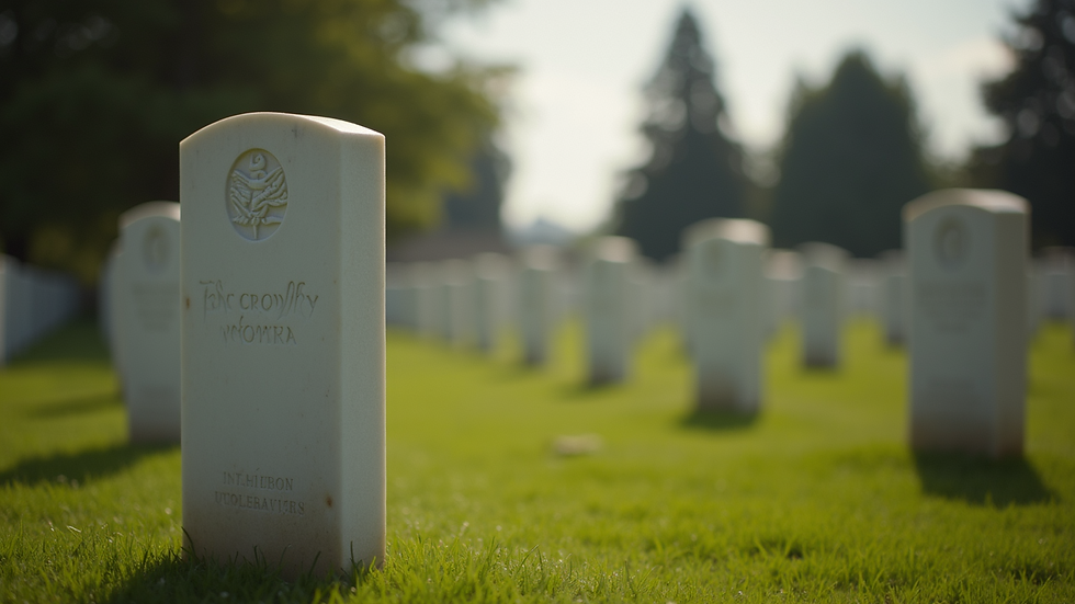 Eye-level view of a military cemetery with headstones