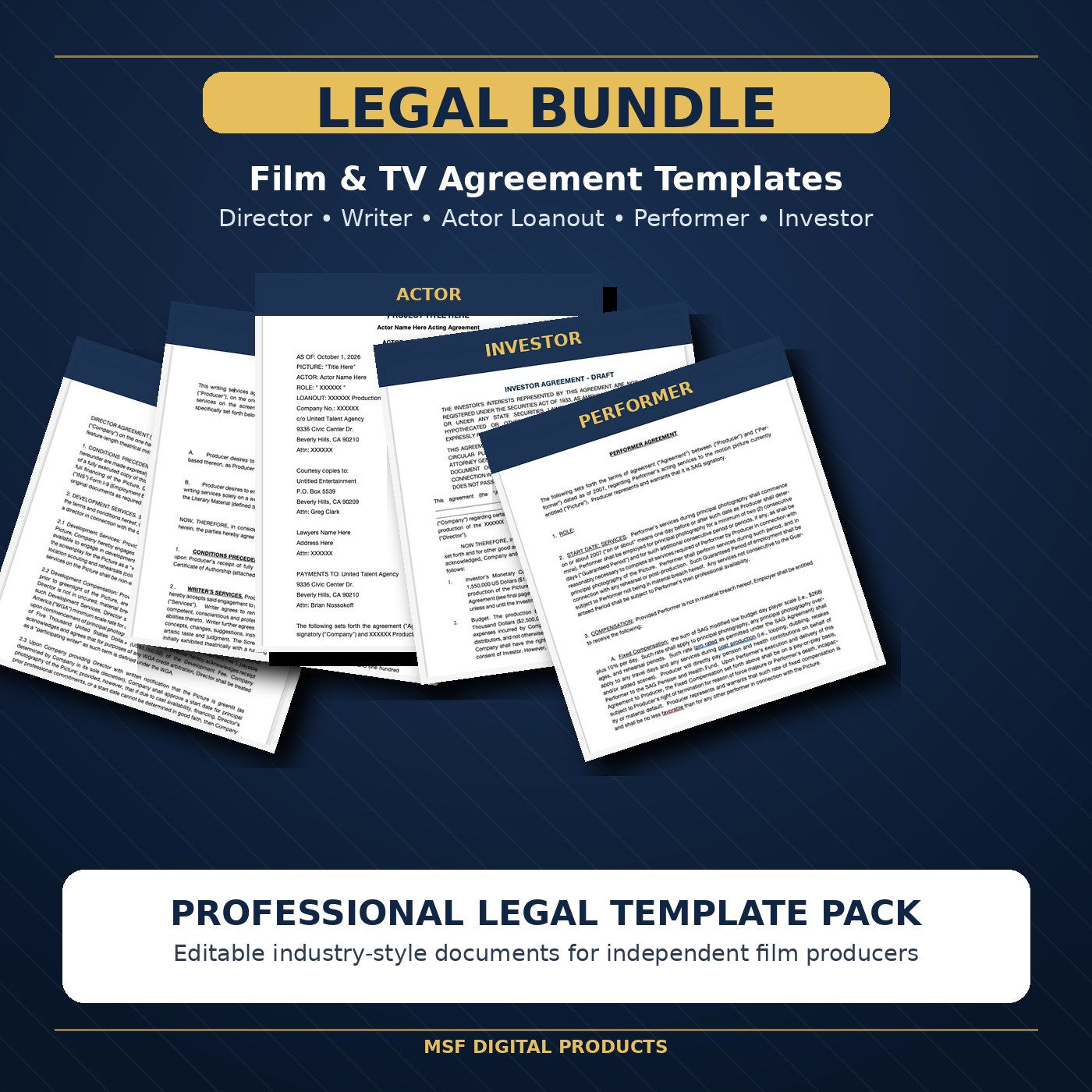 Producer Legal Bundle — Essential Film Agreement Templates