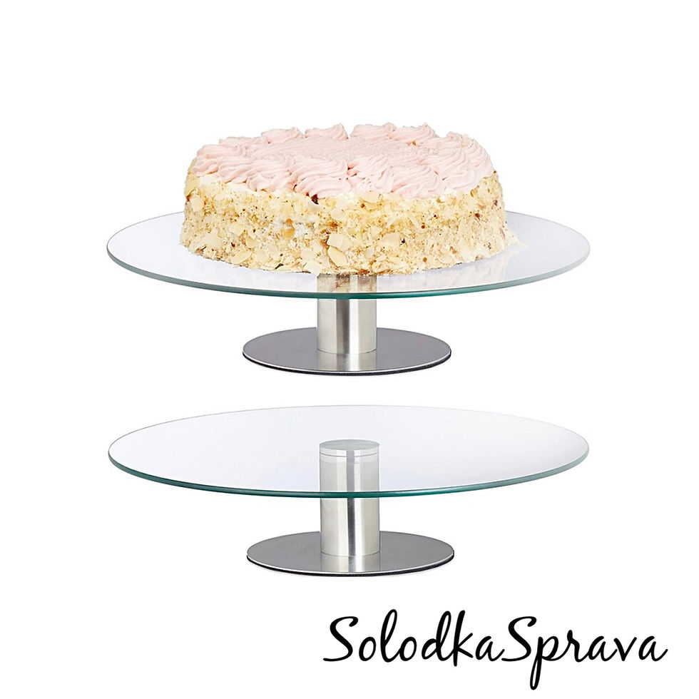 Підставка для торта поворотна скляна прозора 35 см