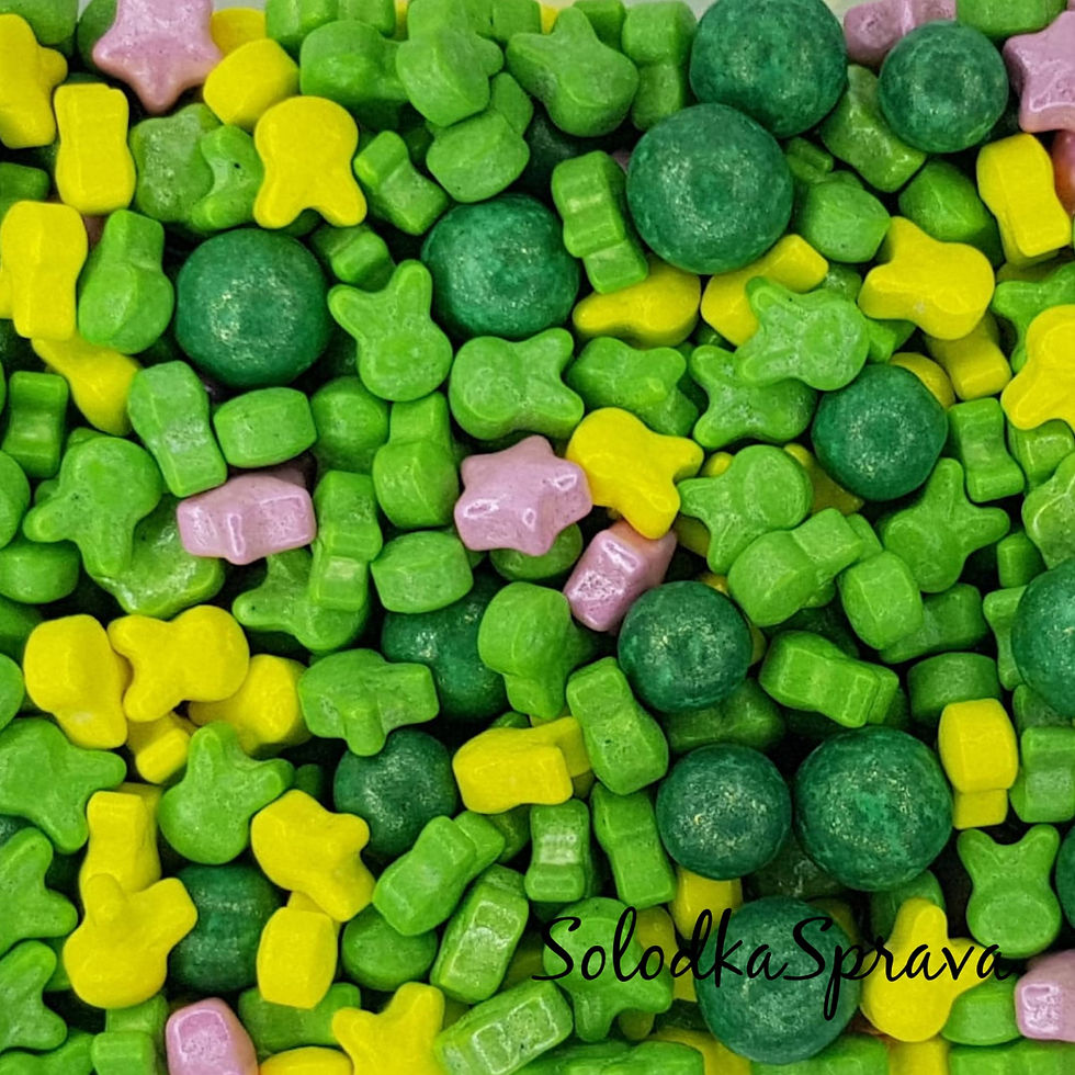 Посипка "Зайчата асорті 3Д" (Зелена)