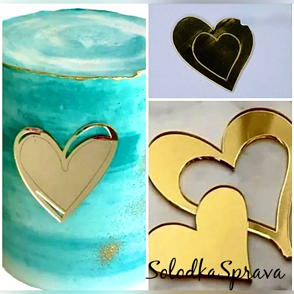 Топер торцевий "Серце міні" №1 (золото)