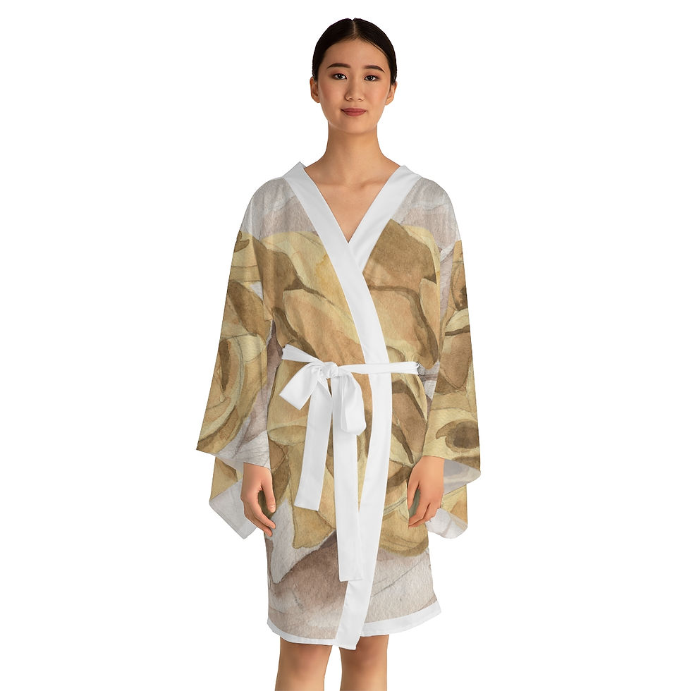 Thumbnail: Long Sleeve Open Flower Kimono Robe