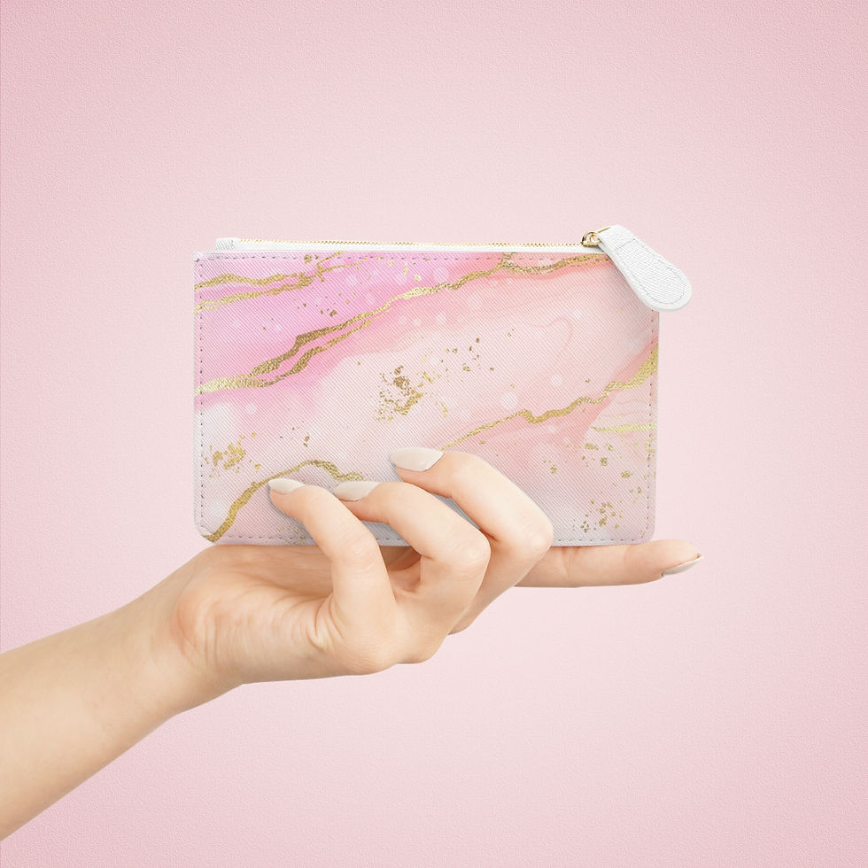 Thumbnail: Pink & Gold Marbled Mini Clutch