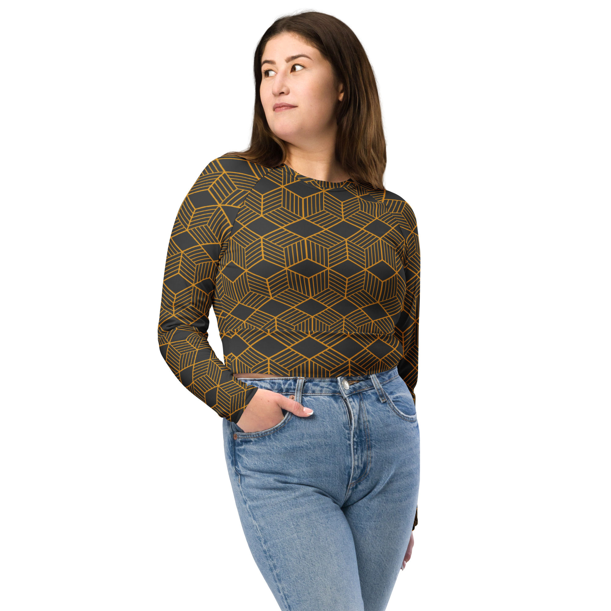 Gold Box long-sleeve crop top