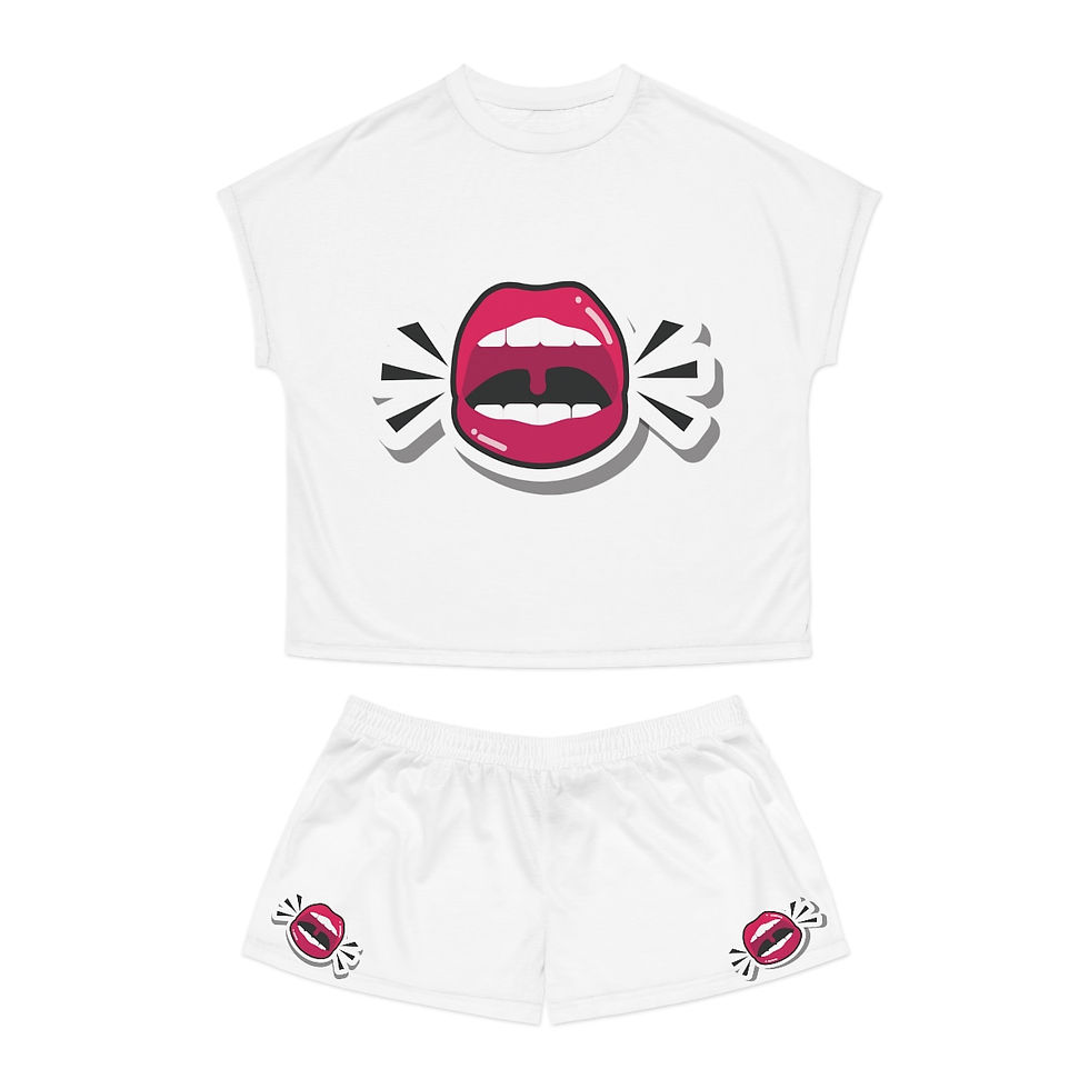 Thumbnail: Shout It Out Women's Short Pajama Set (AOP)