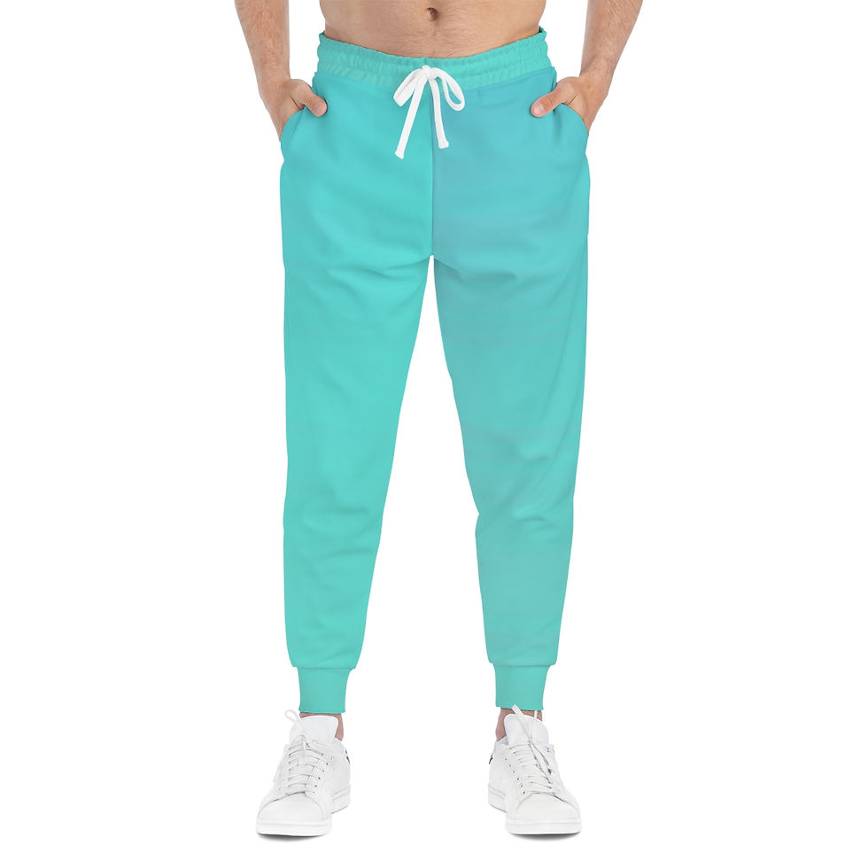 Thumbnail: Turquoise Blue Waves Athletic Joggers 