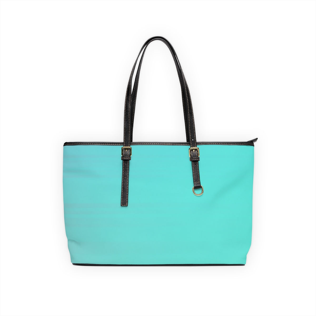 Turquoise Blue Waves Leather Shoulder Bag