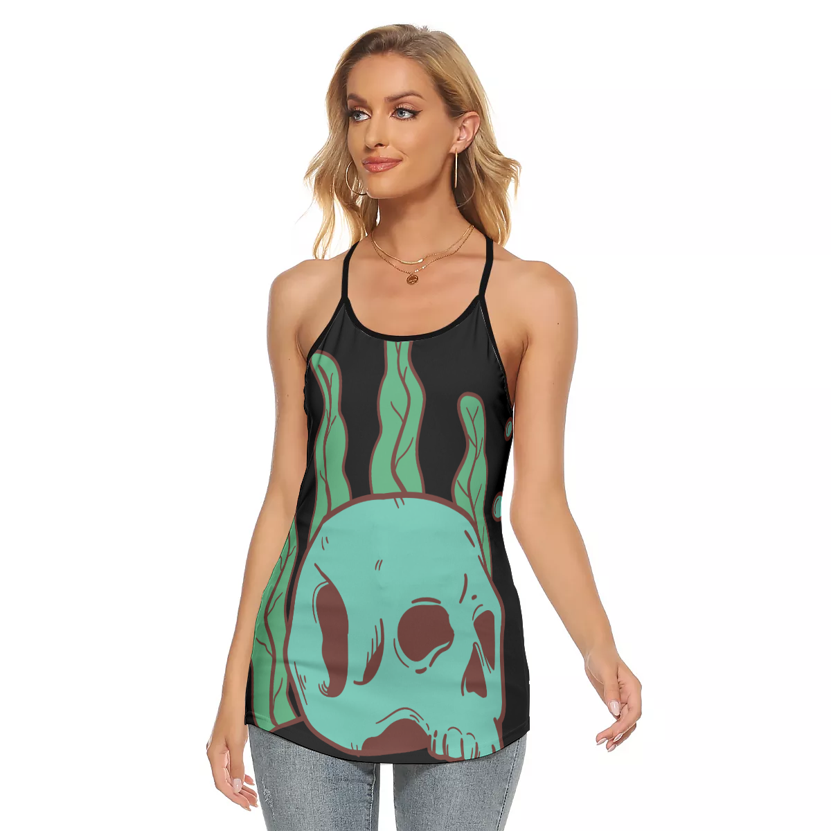 Deep Sea Women's Criss-Cross Open Back Tank Top