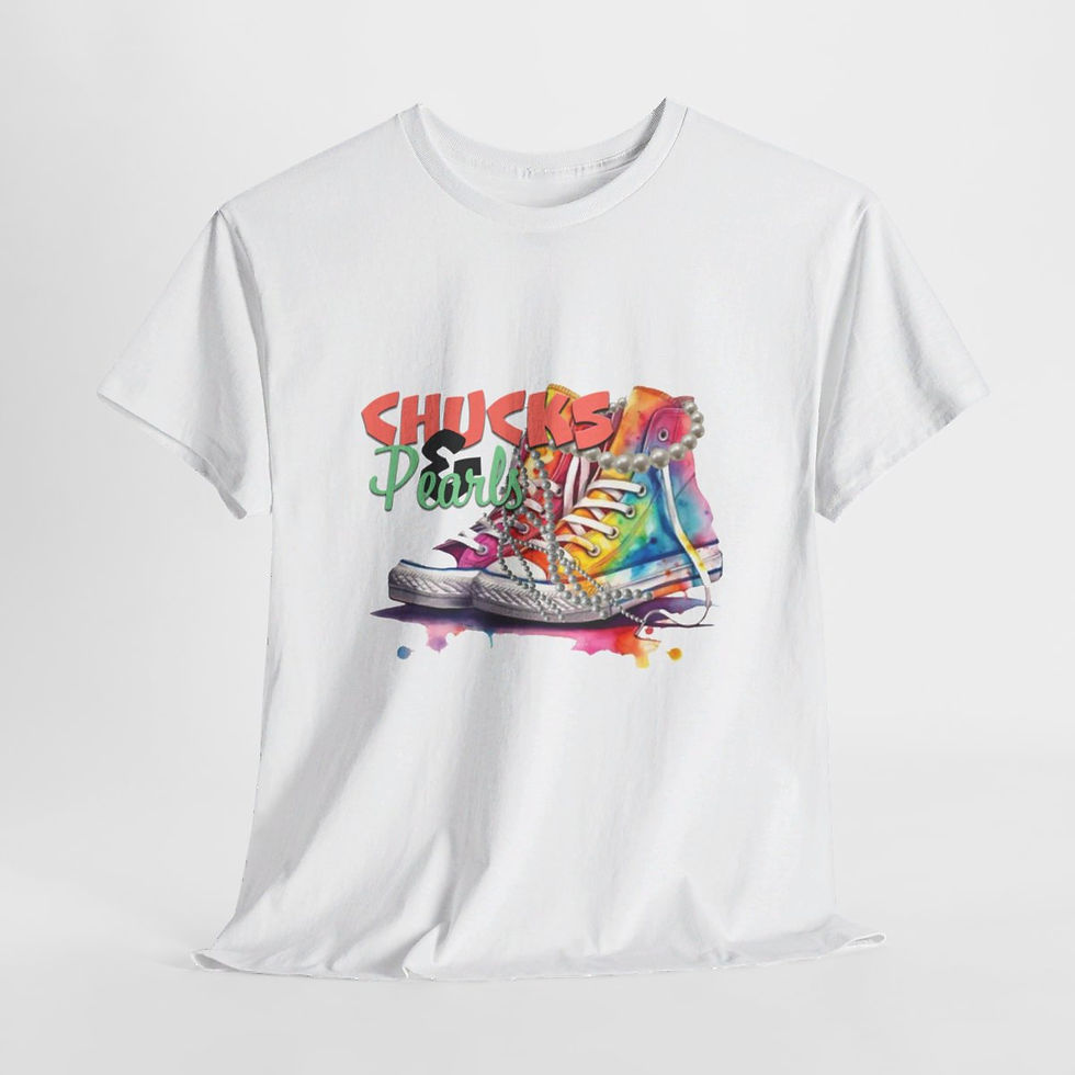 Thumbnail: Chucks & Pearls version 1 - Unisex Heavy Cotton Tee