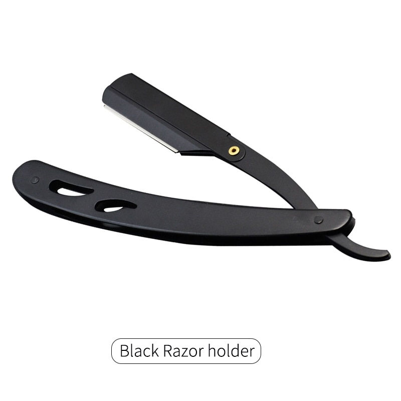 Thumbnail: Men Shaving Barber Tools Hair Razor and Blades Antique Black Folding Shaving 