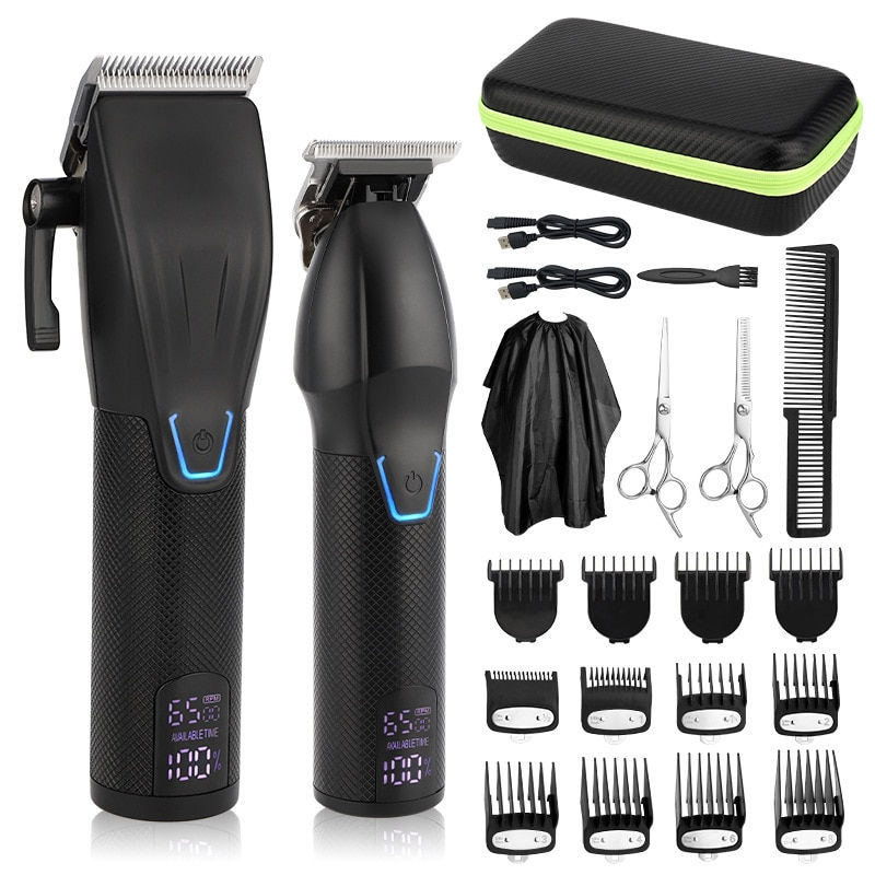 Thumbnail: 2-pcs/Set Professional Hair Clipper For Men Barber Cordless Electric Clipper 