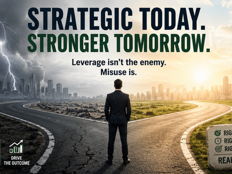 Strategic business leverage concept image showing a businessman standing at a crossroads between operational decline and sustainable growth, illustrating the difference between fear-based financial decisions and structured business capital used for operational stability, productivity, and long-term business growth.