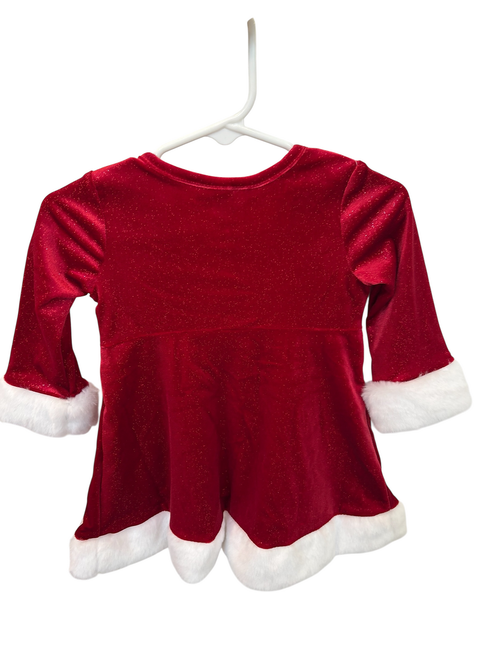 Thumbnail: Mrs Santa Dress With A Sparking Bow, Sequin Top And Faux Fur Trimmings
