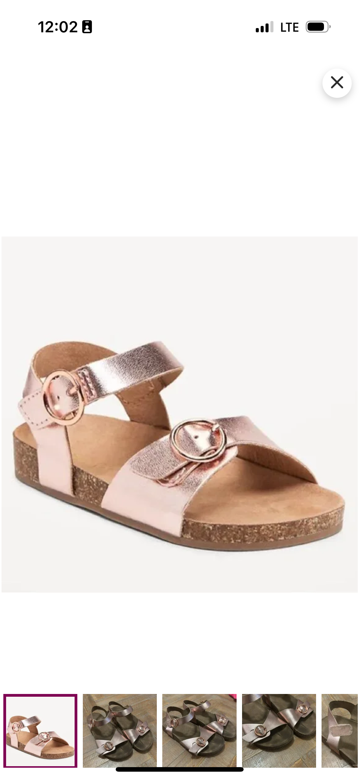 Pink Gold Sandals With Solid Bottom