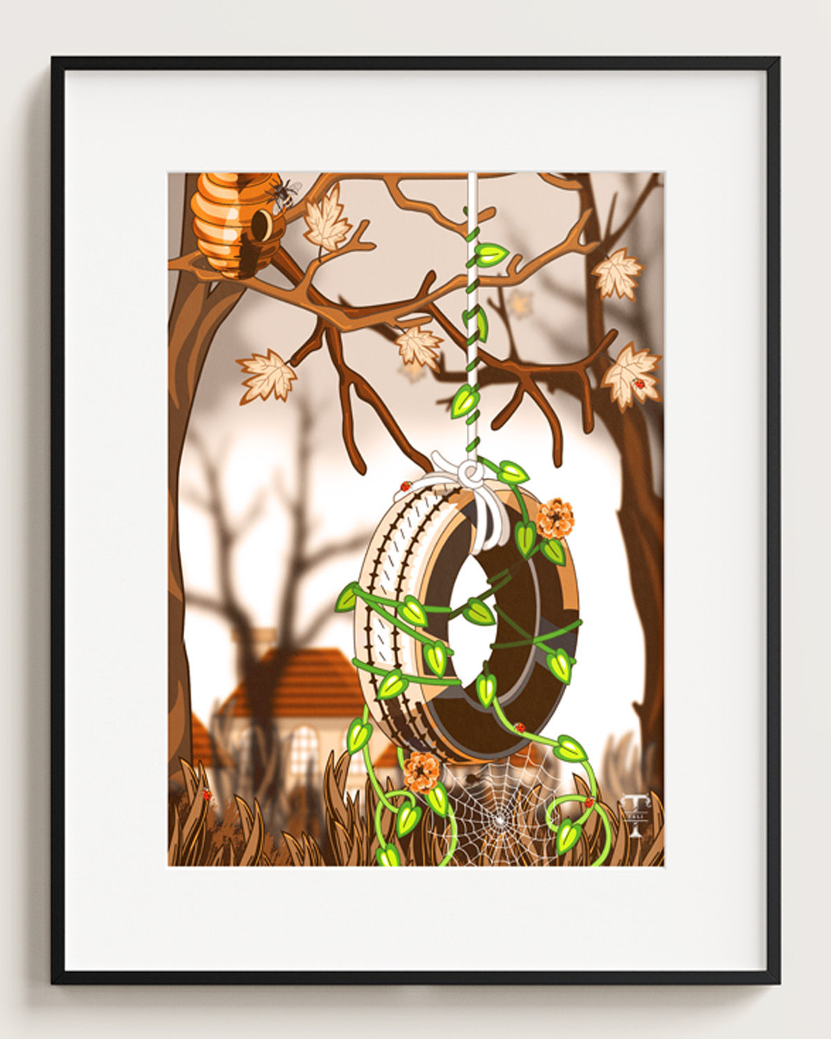 Tire swing in the fall