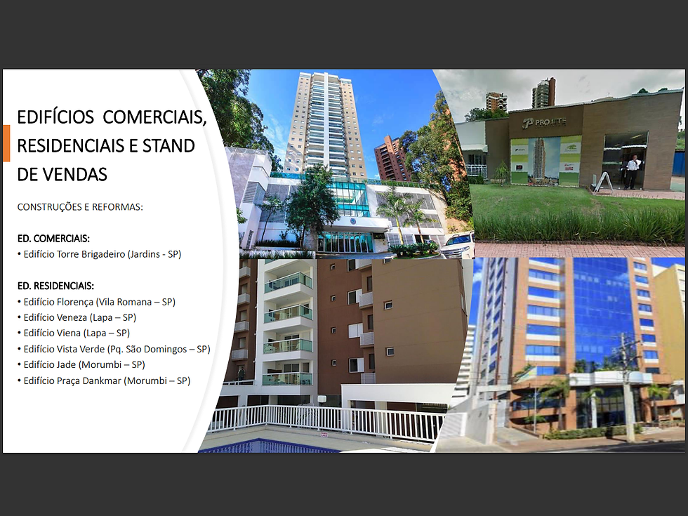 Edifícios Comerciais Residenciais e Stands