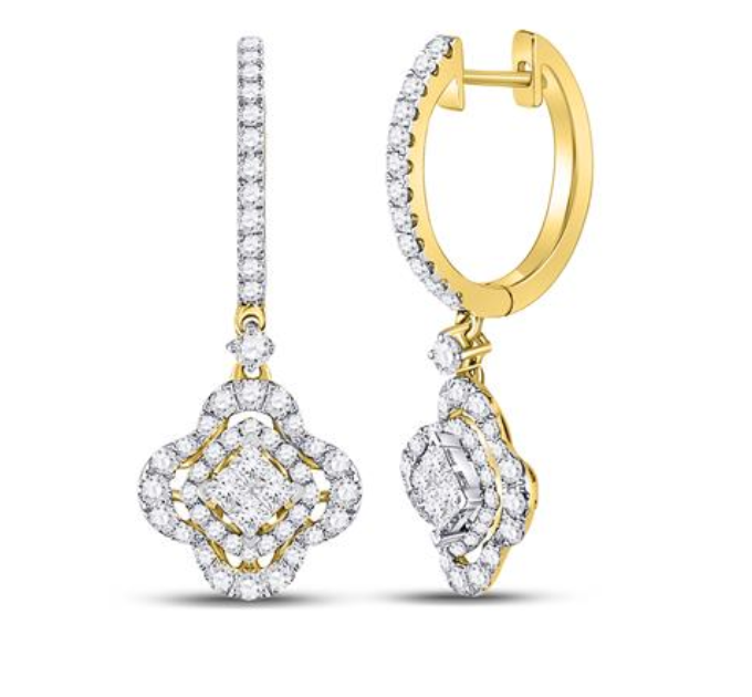 1.00 CTW Diamond Dangling Earrings
