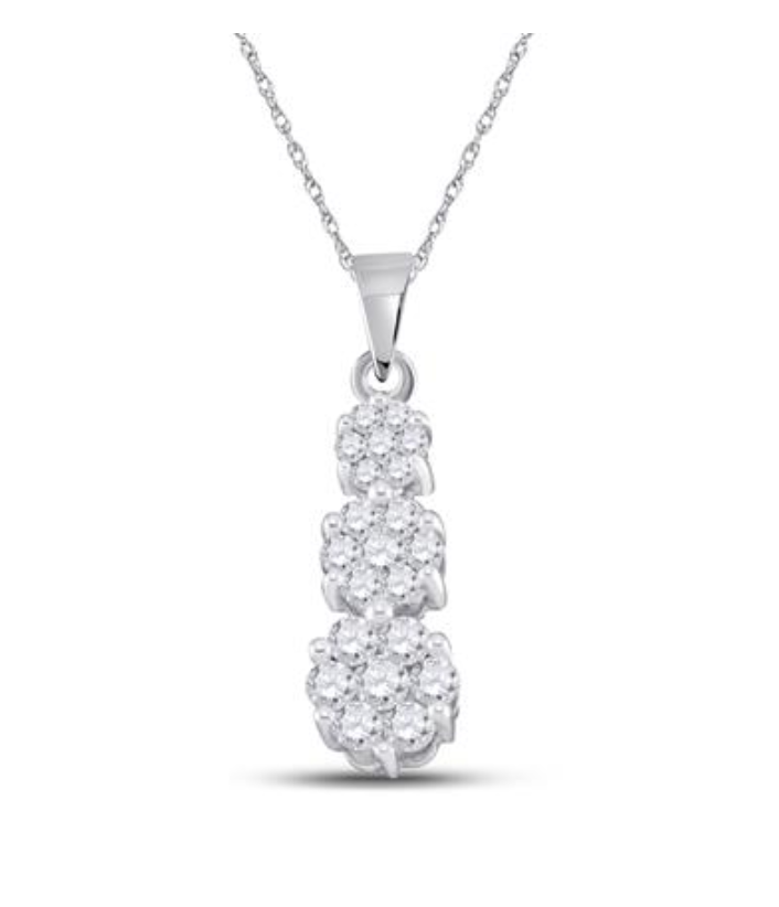 1.00 CTW Diamond Flower Journey Pendant