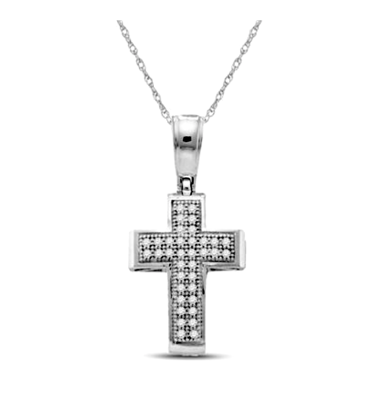Thumbnail: 0.10 CTW Diamond Cross Pendant