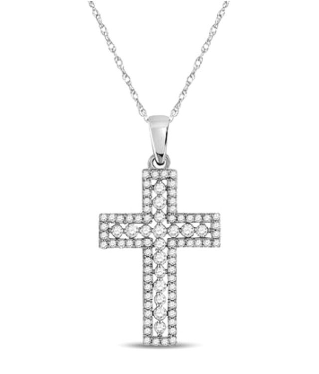 Thumbnail: 0.50 CTW Diamond Cross Pendant
