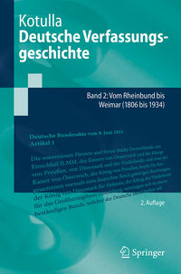 Deutsche Verfassungsgeschichte: Band 2: Vom Rheinbund bis Weimar (18…2. Aufl.