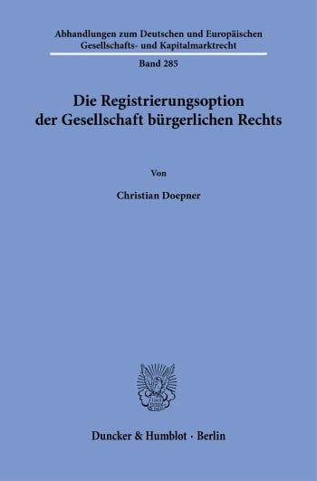 Die Registrierungsoption der Gesellschaft bürgerlichen Rechts.