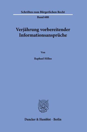 Verjährung vorbereitender Informationsansprüche.