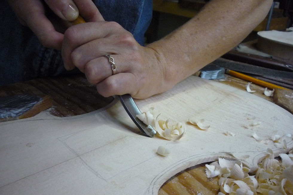 A violin in the making.