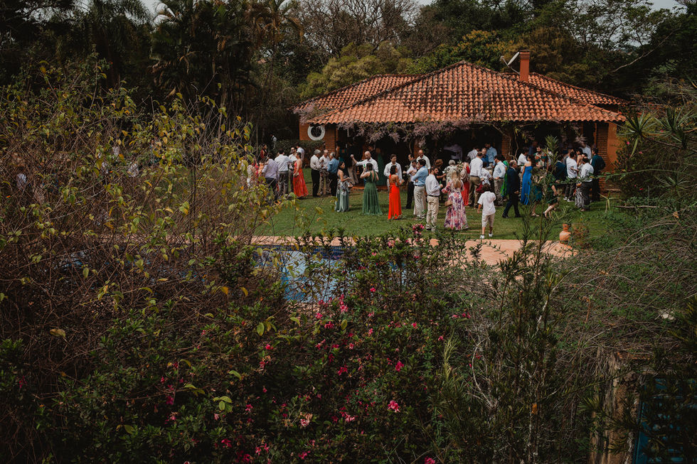 panorama do evento de casamento