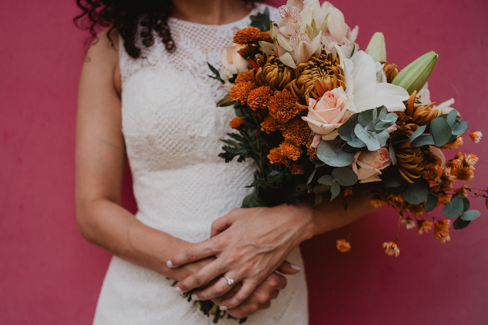 detalhe do bouquet da noiva