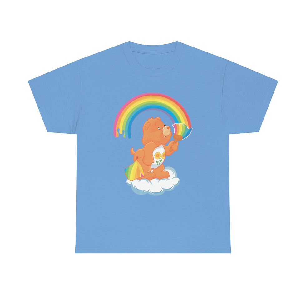Thumbnail: Care Bears Friend Bear Rainbow Paint Unisex Heavy Cotton T-Shirt