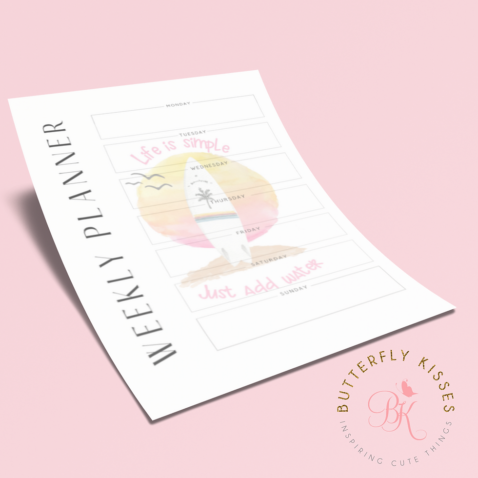 Thumbnail: Surfing-Summer-Weekly Planner Printable-Planner Notes Page-Planner Insert