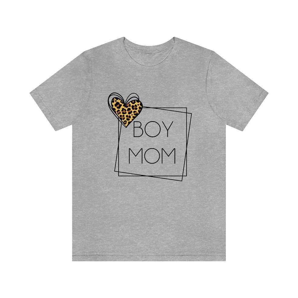 Thumbnail: Boy Mom-Cheetah Heart-Unisex Jersey-Short Sleeve-T-shirt