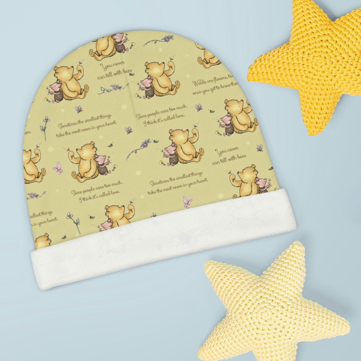 Classic Winnie the Pooh & Piglet yellow Baby Beanie