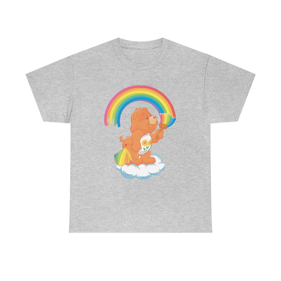 Thumbnail: Care Bears Friend Bear Rainbow Paint Unisex Heavy Cotton T-Shirt