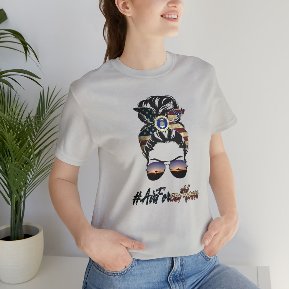 Thumbnail: Air Force Mom Messy Bun Unisex Jersey Short Sleeve T-shirt
